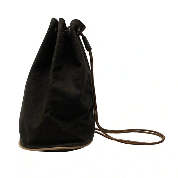 Auth HERMES Polochon Mimile - Black Canvas Leather Backpack - Picture 4 of 11